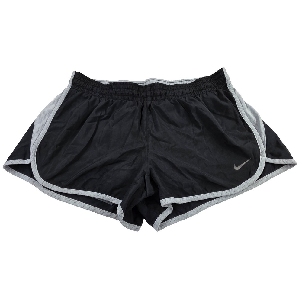 Nike Tempo Dri Fit Running Shorts Womens Medium Black Off White Trim